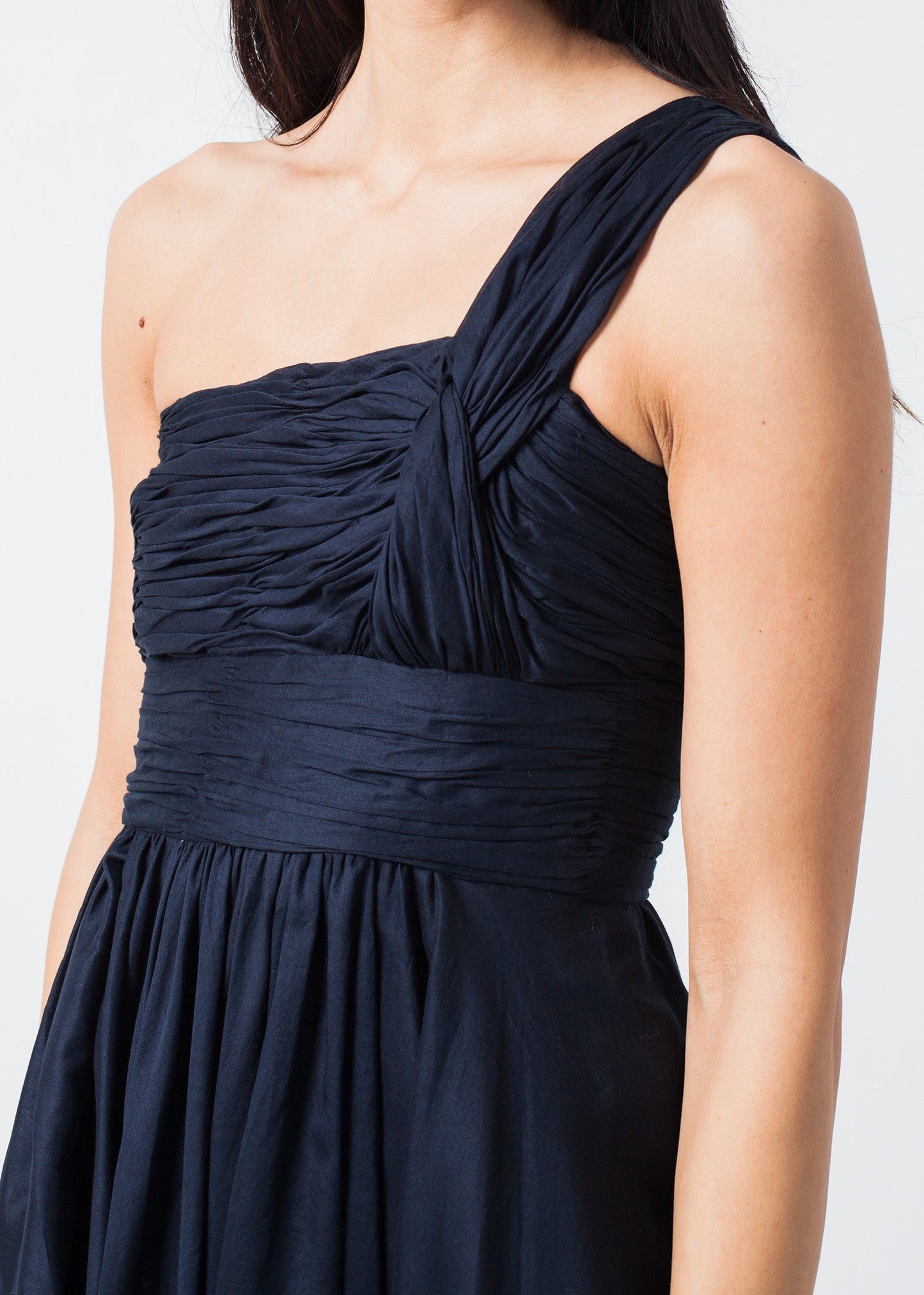 One-shoulder dress in navy