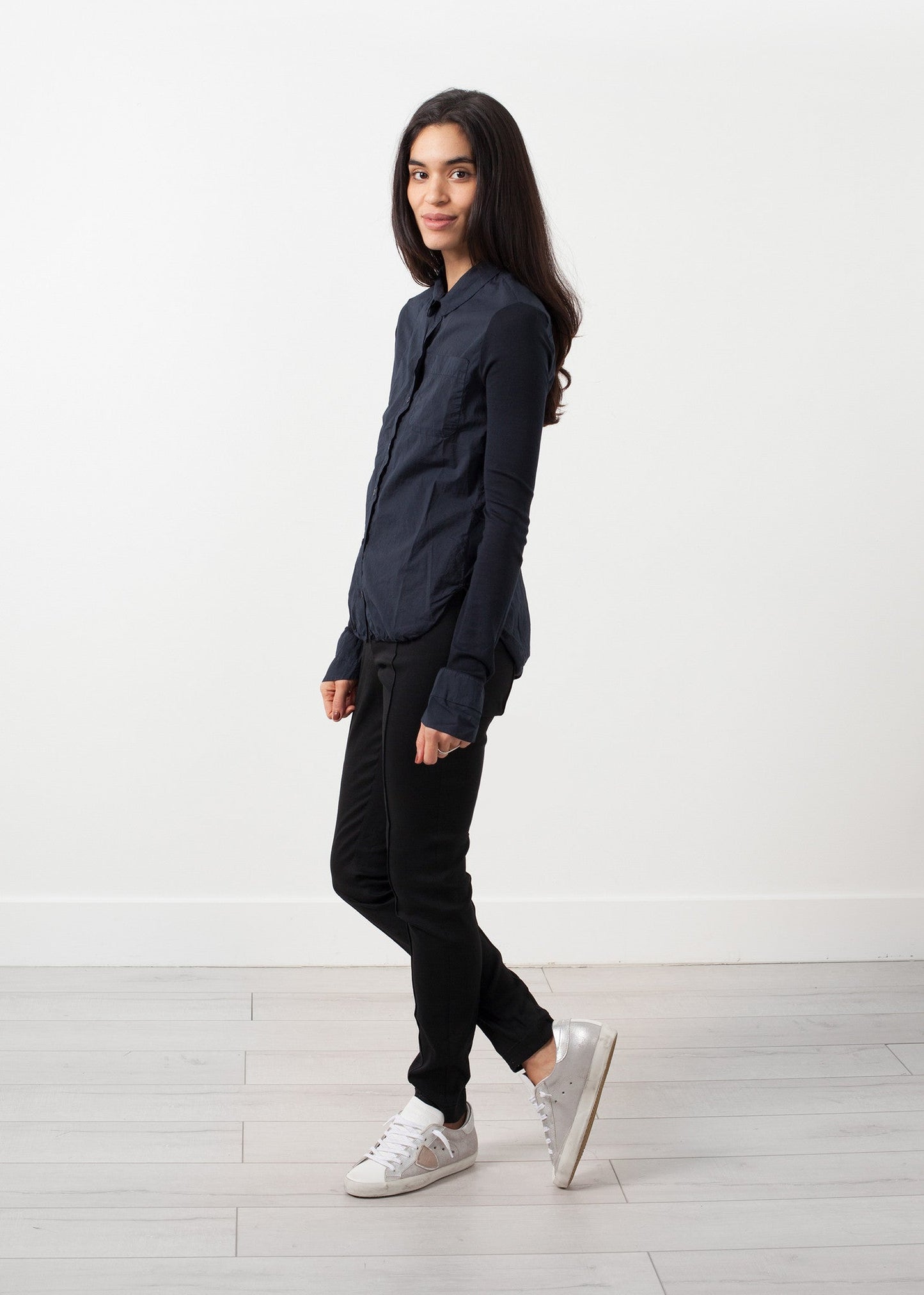 Soft sleeve button-up