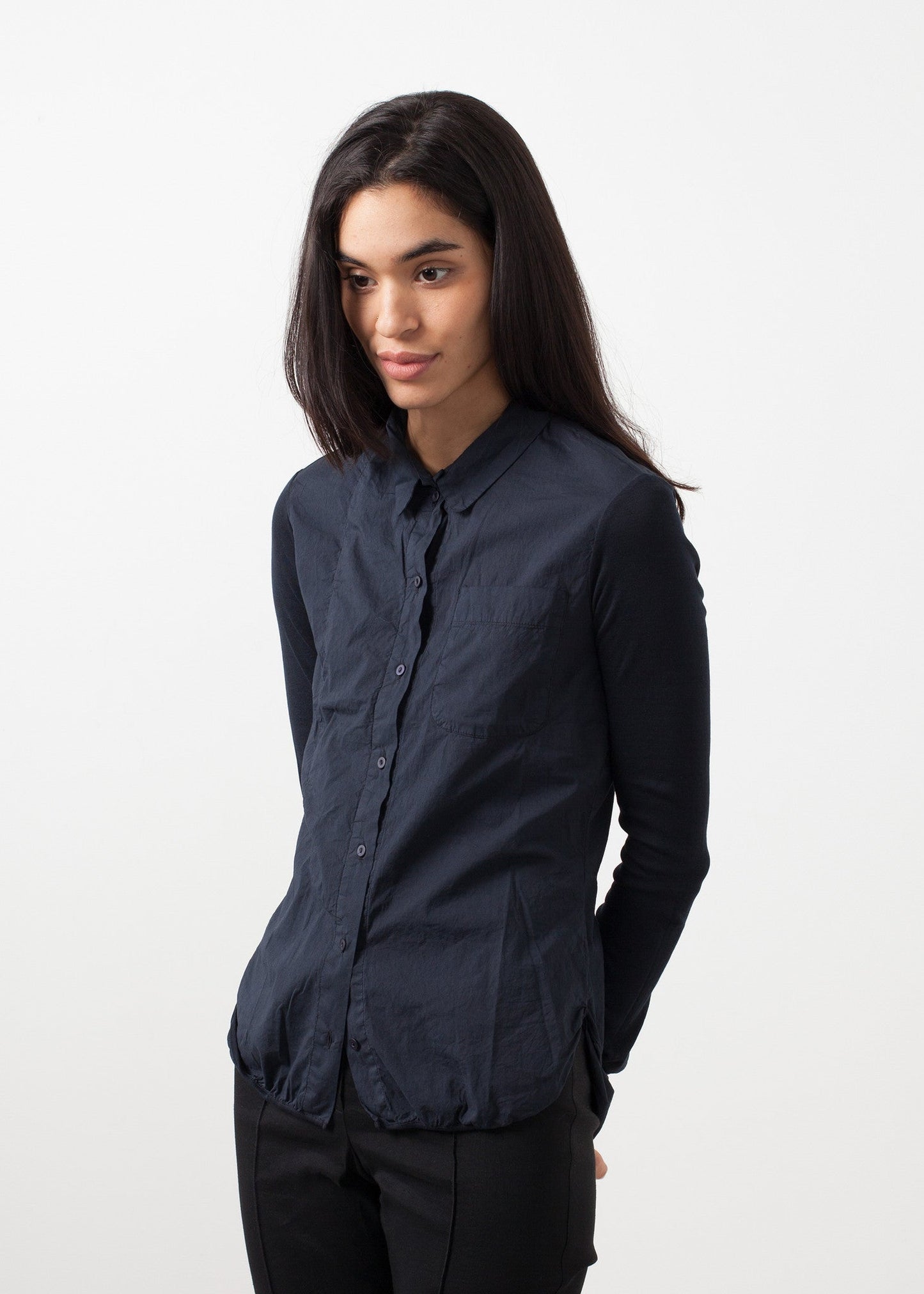 Soft sleeve button-up