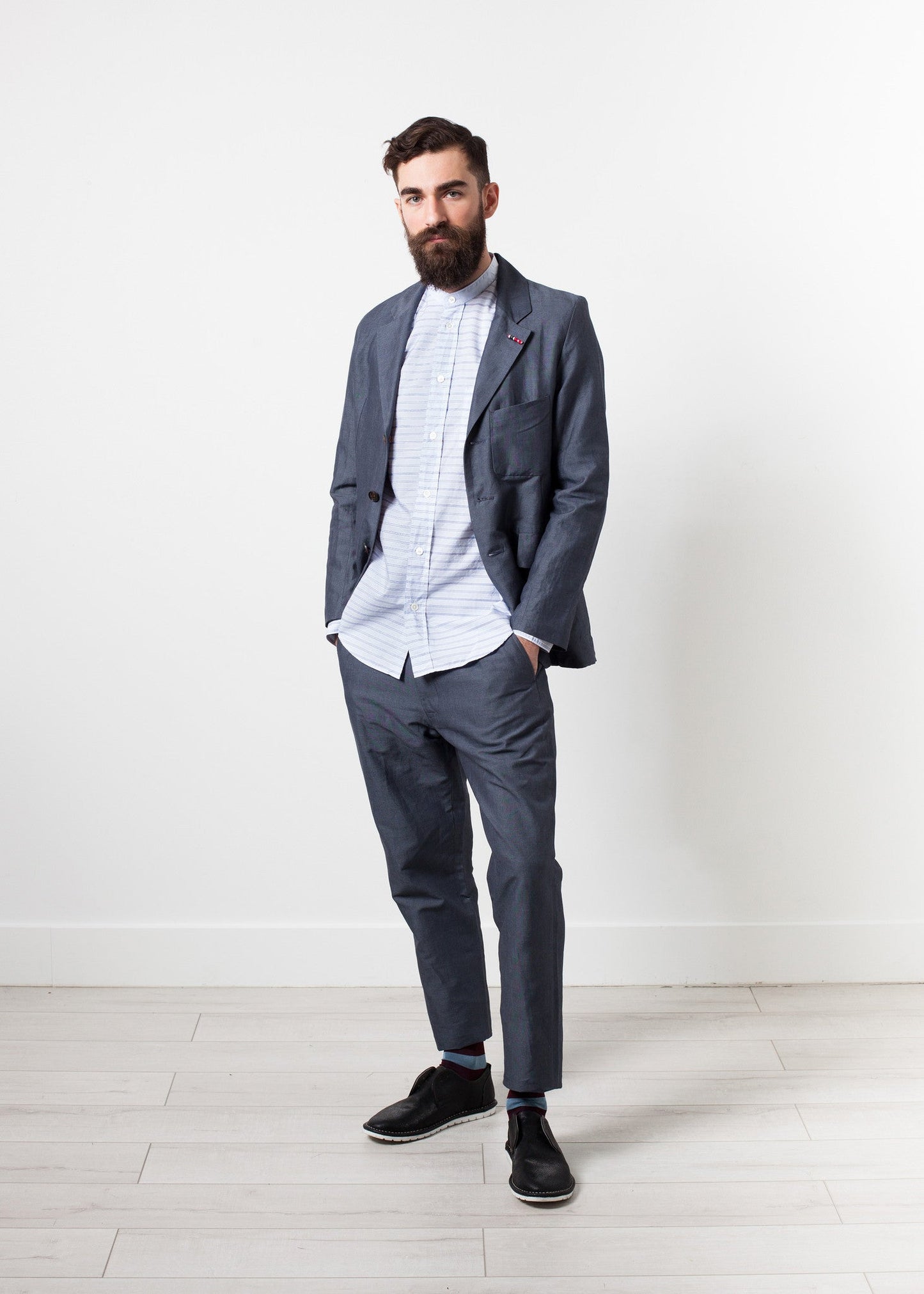 Mandarin collar formal shirt