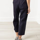 Wide Cropped Trousers in Navy