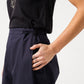 Wide Cropped Trousers in Navy