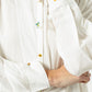 Pleated Sleeve Tunic in White