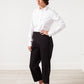 Wide Cropped Trousers in Black