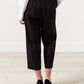 Wide Cropped Trousers in Black