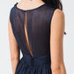 Voile V-Neck Dress in Navy