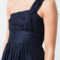 One-shoulder dress in navy