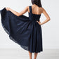 One-shoulder dress in navy