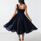 One-shoulder dress in navy