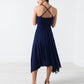 Ruched Party Dress in Navy