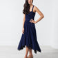 Ruched Party Dress in Navy