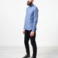 Linen Button-Up in Blue Diamond