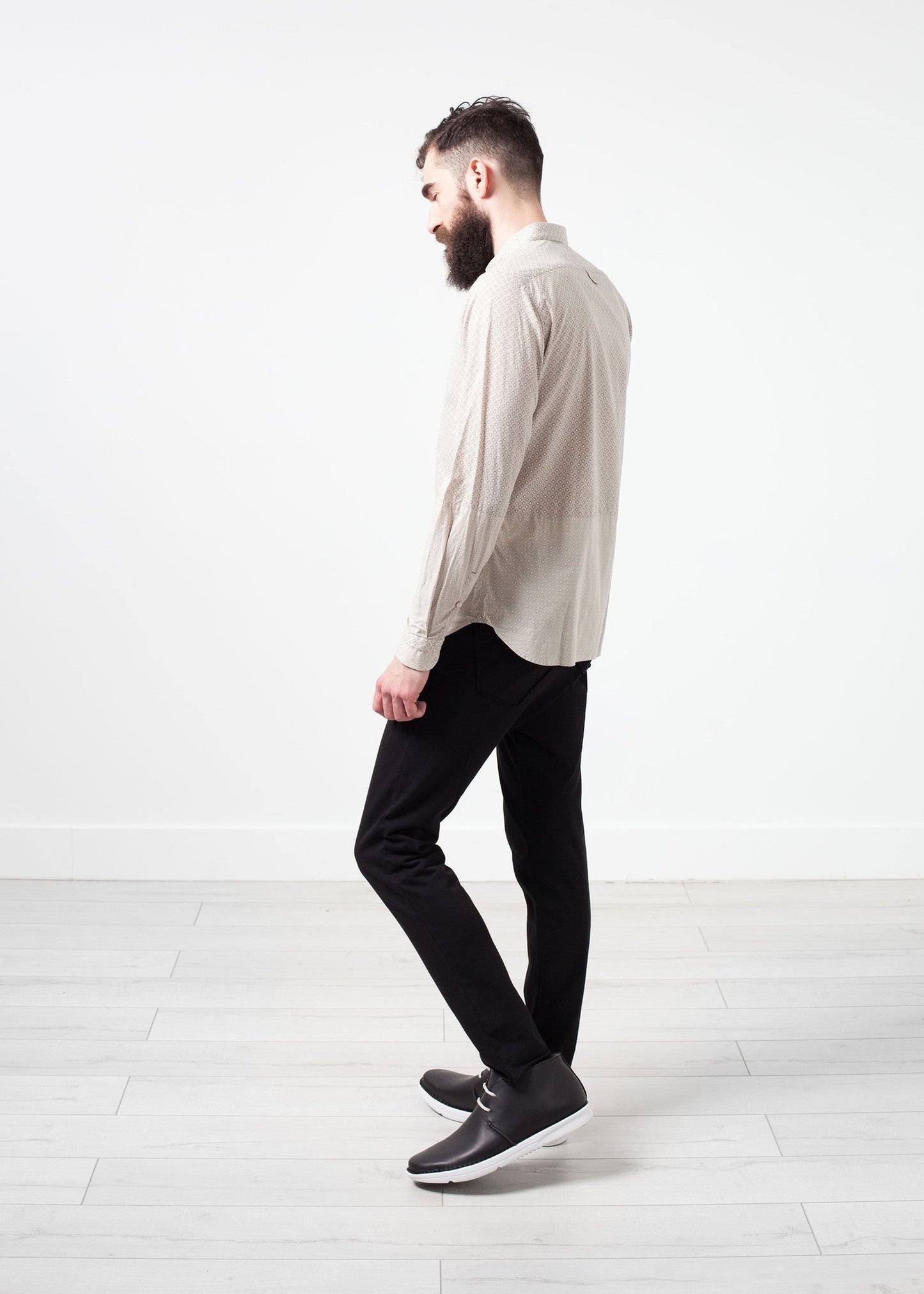 Patterned Button-Up in Beige
