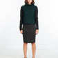 Bouclé Turtle Neck in Green/Black