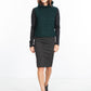 Bouclé Turtle Neck in Green/Black
