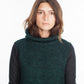 Bouclé Turtle Neck in Green/Black
