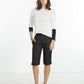 Square Stitch Knee Short in Black