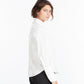 Trim Collar Poplin Blouse in Off-White