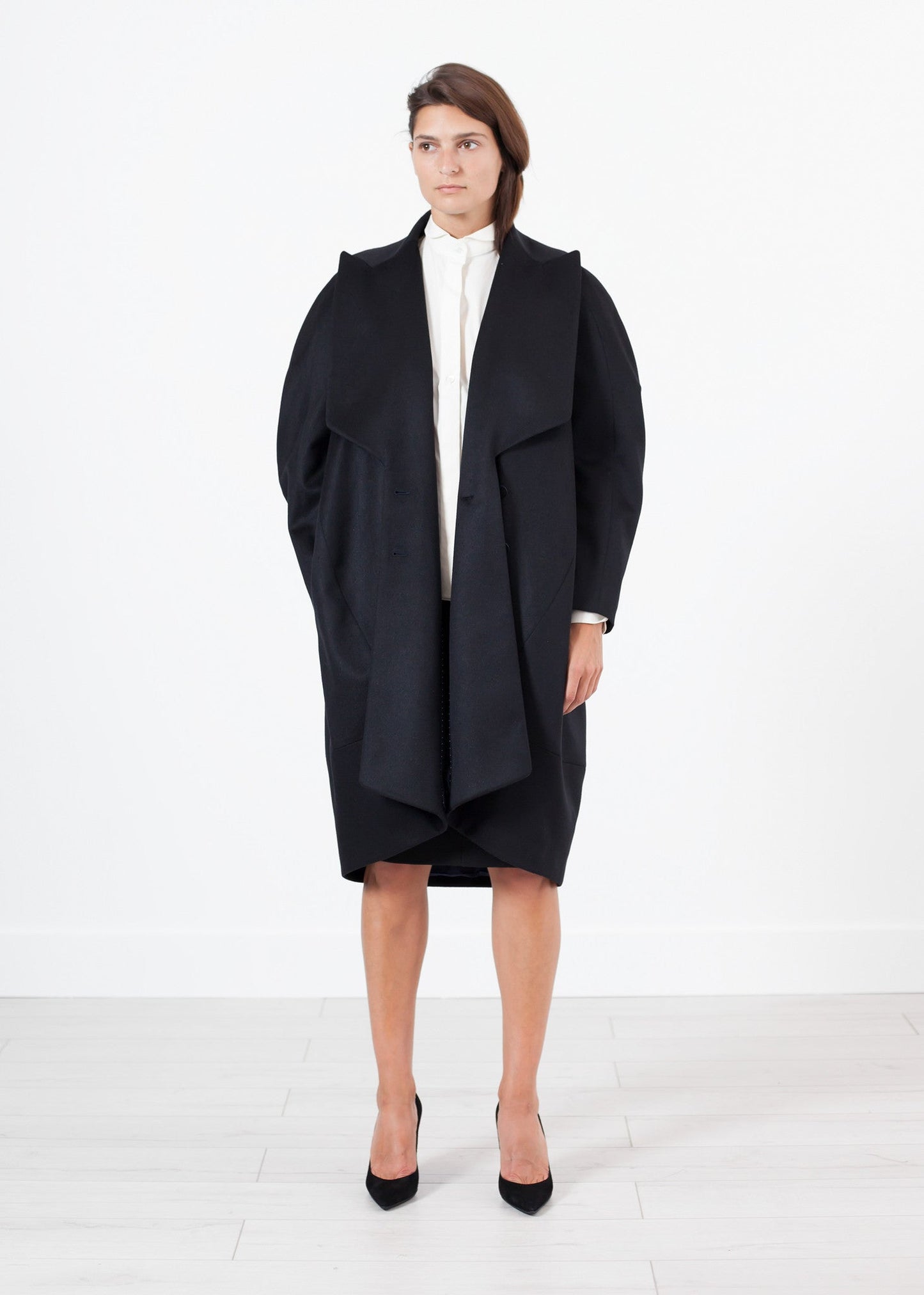 Shaheena Cocoon Coat in Black