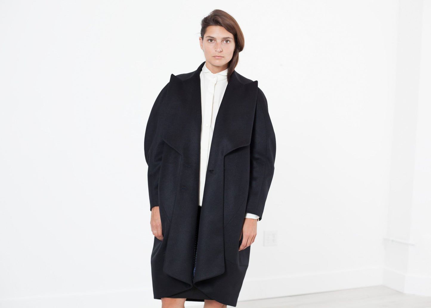 Shaheena Cocoon Coat in Black