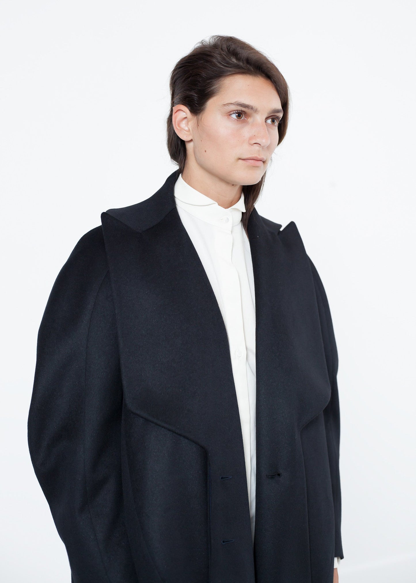 Shaheena Cocoon Coat in Black