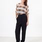 Contrast Cuff Pant in Black