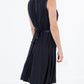 Sleeveless Pleated Dress in Navy