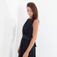 Sleeveless Pleated Dress in Navy