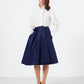 Full Collar Poplin Blouse in Off-White