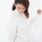 Trim Collar Poplin Blouse in Off-White