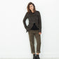 Sueded Cotton Pants in Khaki