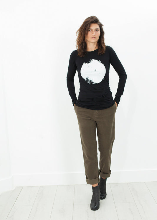 Sueded Cotton Pants in Khaki