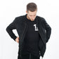 Broken Leather Bomber in Black