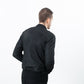 Broken Leather Bomber in Black