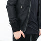Broken Leather Bomber in Black