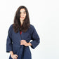 Sateen Trench in Navy