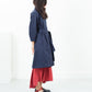 Sateen Trench in Navy