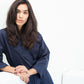 Sateen Trench in Navy