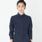Wrinkled Tuxedo Shirt in Navy