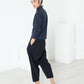 Wrinkled Tuxedo Shirt in Navy
