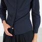 Wrinkled Tuxedo Shirt in Navy