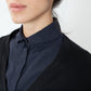 Wrinkled Tuxedo Shirt in Navy
