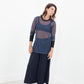 Cuffed Mesh Tee in Navy/Black