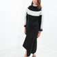 Contrast Felted Sweater in Black
