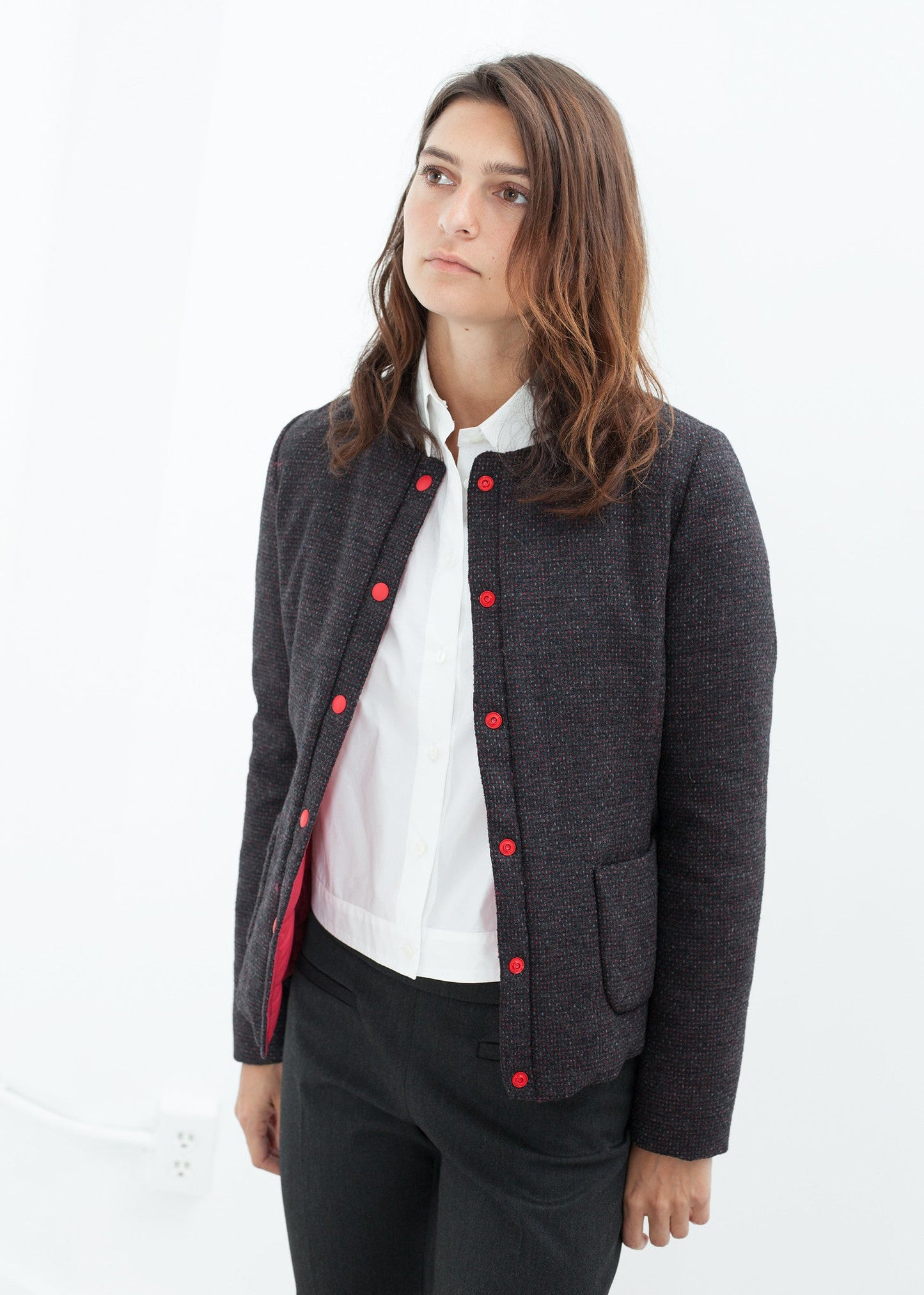 Amelia Reversible Jacket in Black/Red