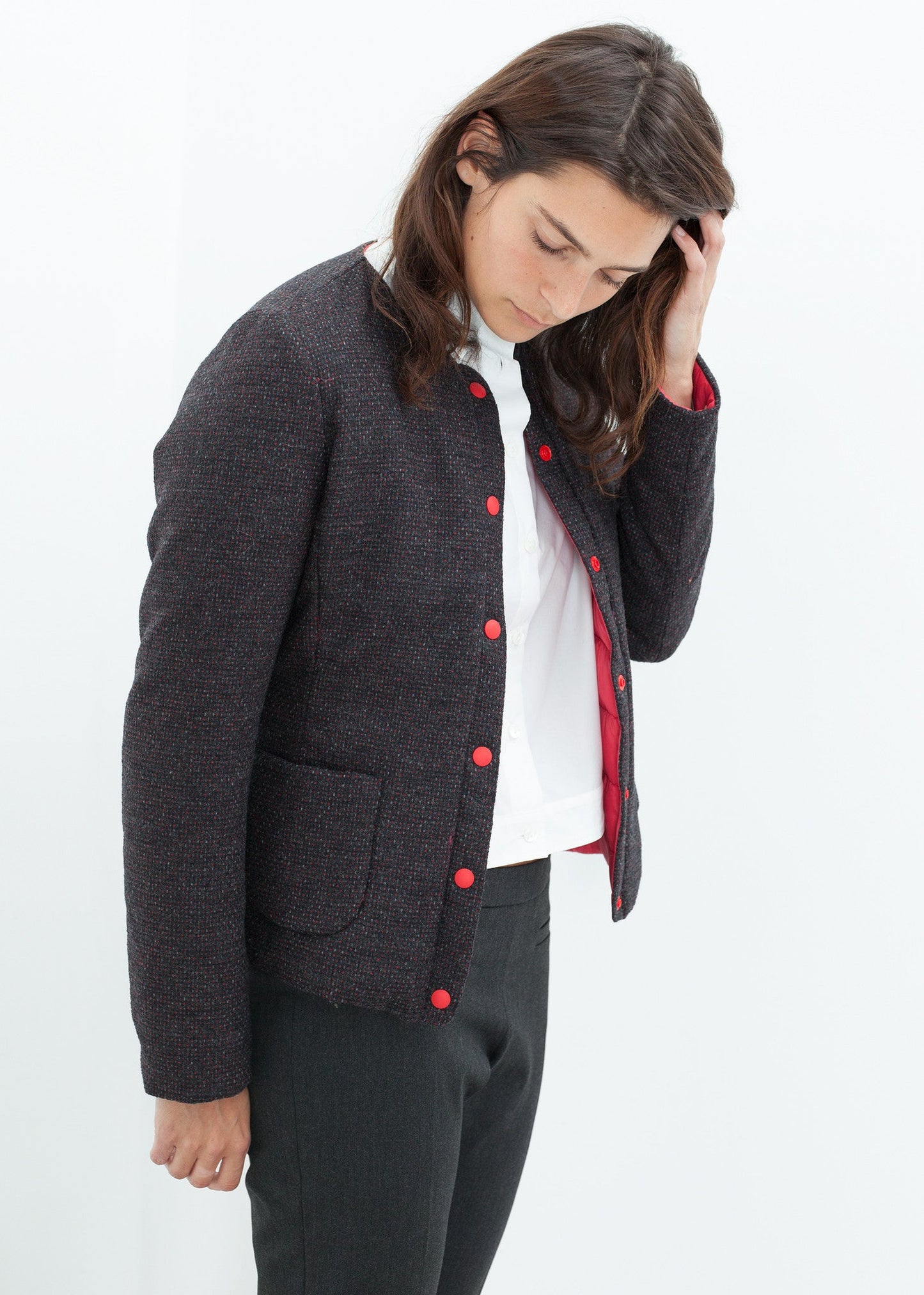 Amelia Reversible Jacket in Black/Red