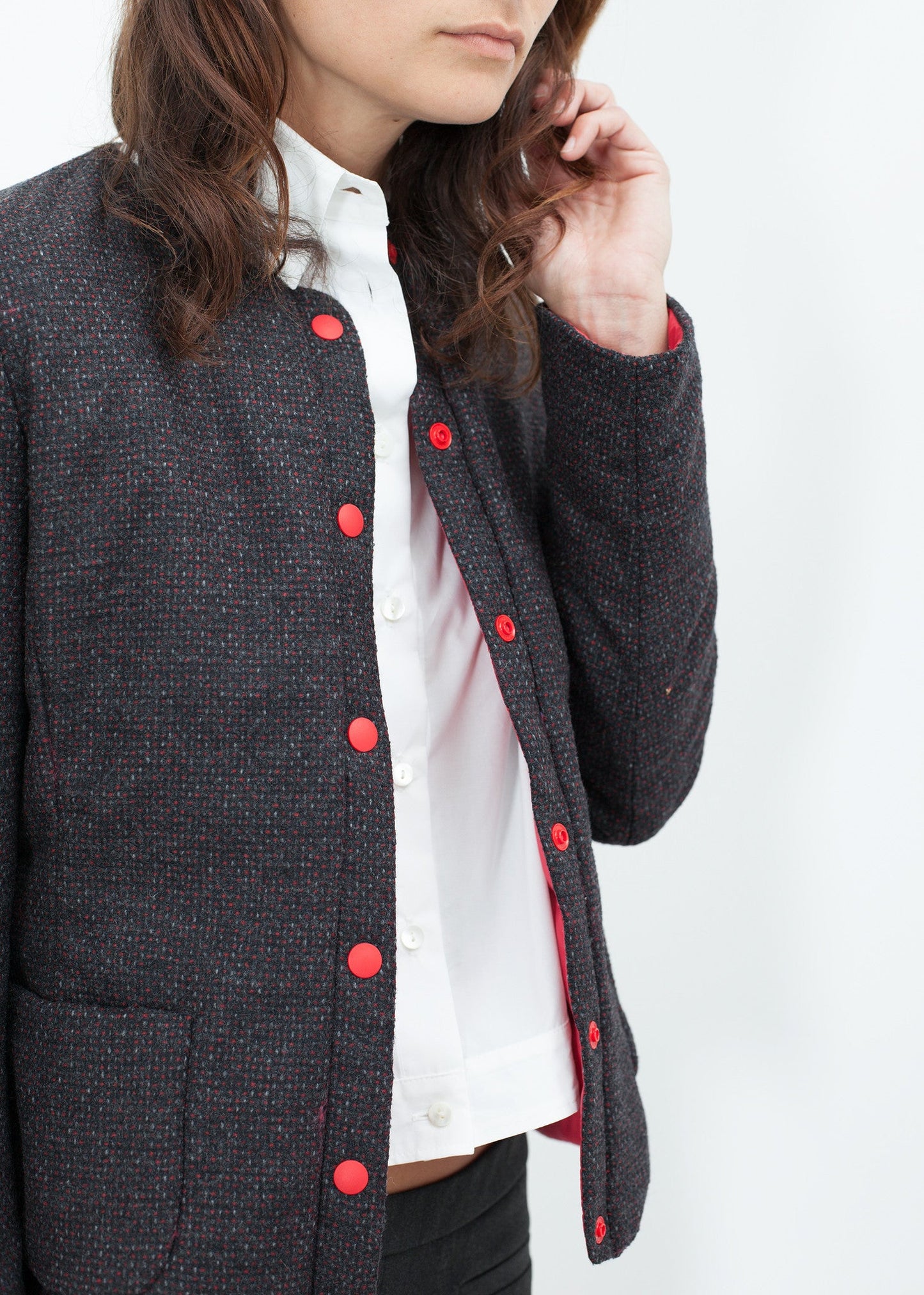 Amelia Reversible Jacket in Black/Red