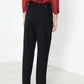 Pleated Waistband Trousers in Black
