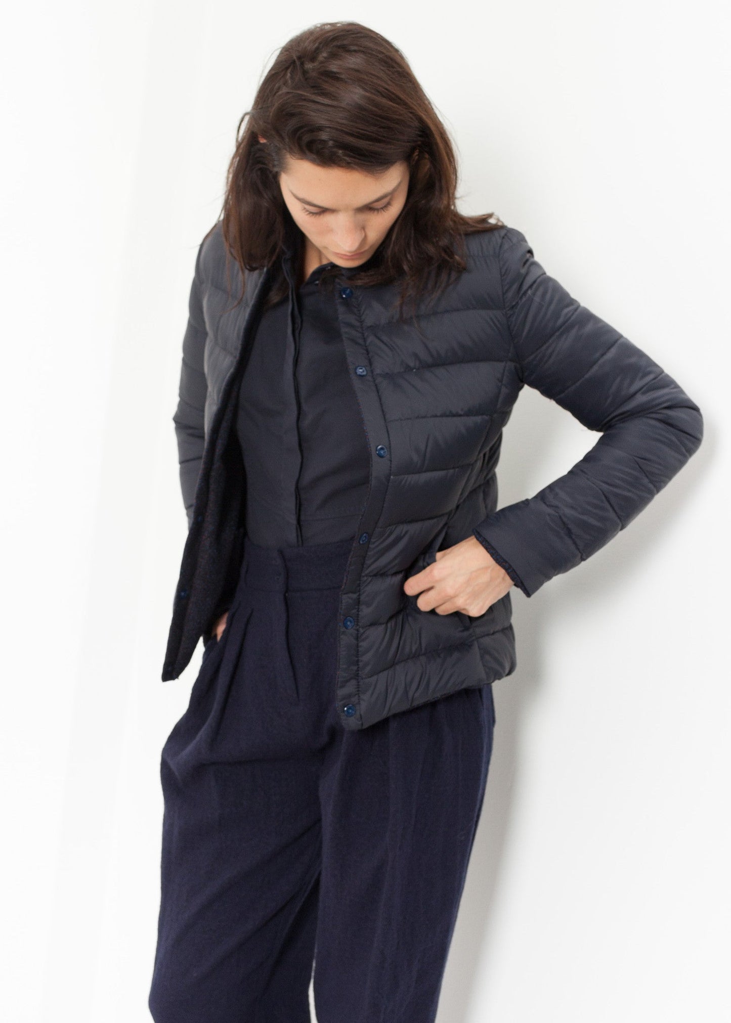 Amelia Reversible Jacket in Navy/Blue