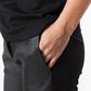 Leather Panel Trousers in Black